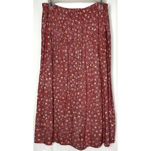 Vintage 80s Broadway Place Red White Geometric Polka Dot Skirt Medium Large Fun
